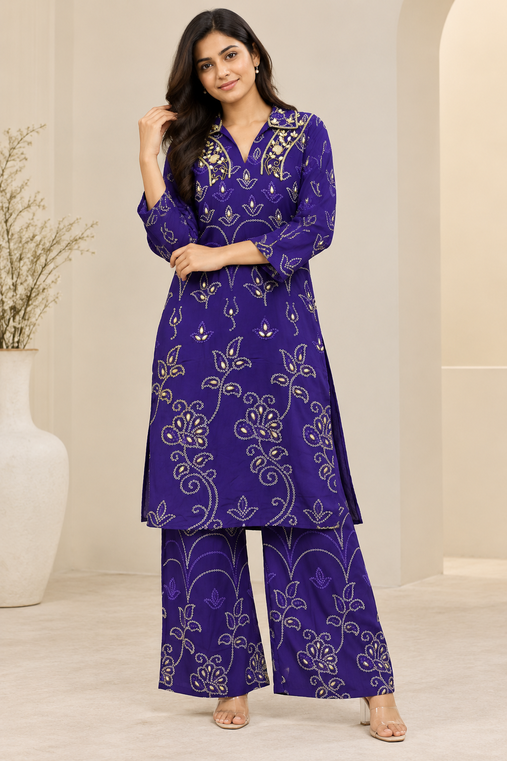 Pure Crepe Designer Handwork Cordset for Women | Premium Party Wear Co-Ord Set