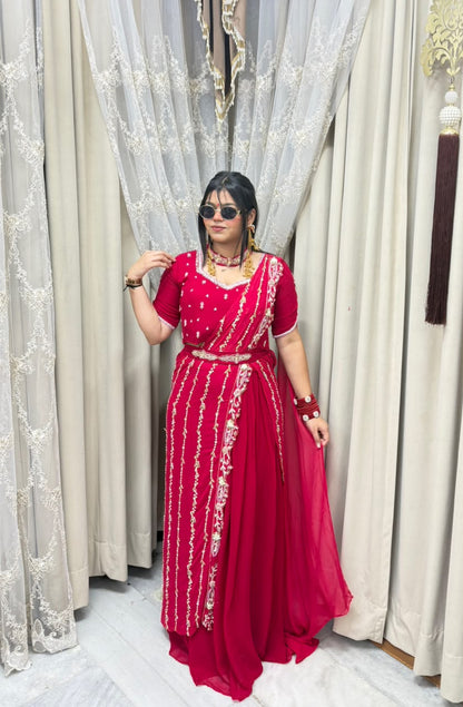 Designer Ready-to-Wear Saree for Women | Premium Pink Saree