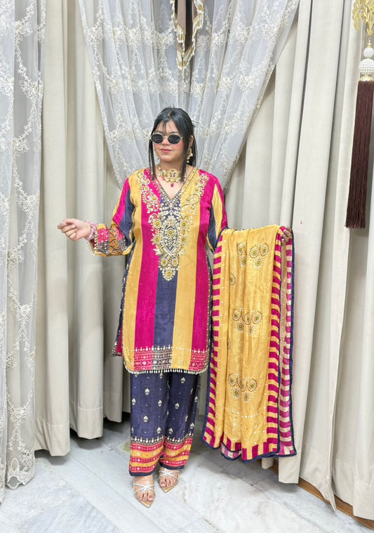 Pure Crepe Designer Suit for Women | Premium Party Wear Suit with Elegant Work